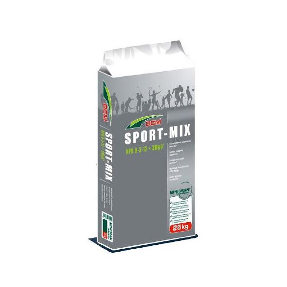 DCM SPORT-MIX NPK 8-3-12+3mgo nyári és őszi gyeptrágya 25kg